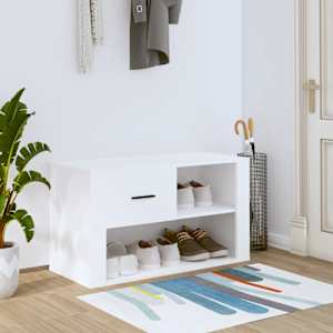 Botník bílý 80x35x45 cm kompozitní dřevo - obrázek 1