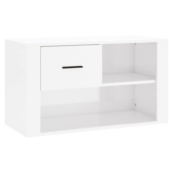 vidaXL jalatsikapp, k&otilde;rgl&auml;ikega valge, 80 x 35 x 45 cm, tehispuit