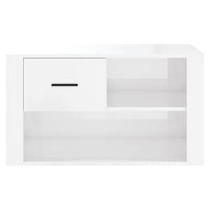 Botník bílý s vysokým leskem 80 x 35 x 45 cm kompozitní dřevo - obrázek 5