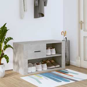 Omarica za čevlje betonsko siva 80x35x45 cm inženirski les