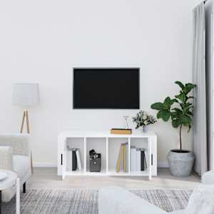 TV skříňka lesklá bílá 100x35x40 cm kompozitní dřevo - obrázek 3