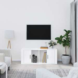 TV skříňka lesklá bílá 100x35x40 cm kompozitní dřevo - obrázek 1