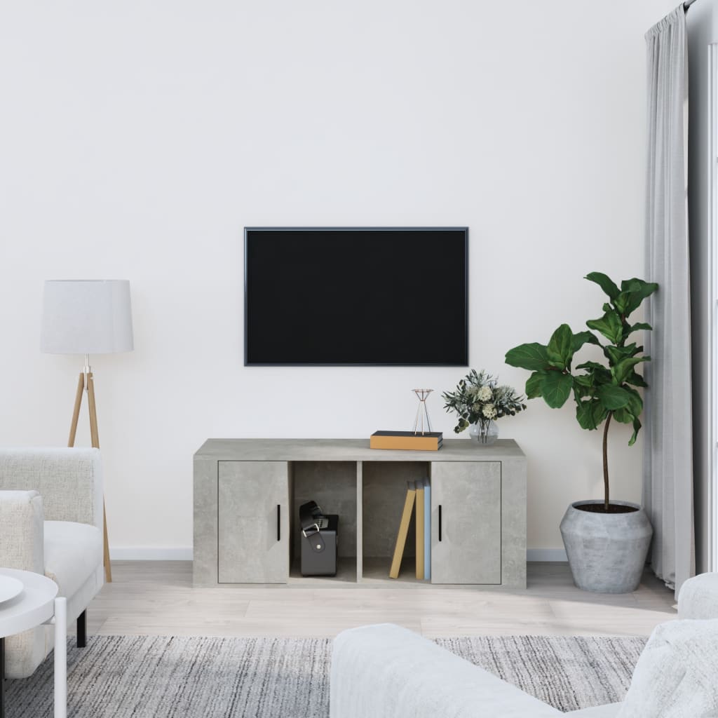 TV skříňka betonově šedá 100x35x40 cm kompozitní dřevo