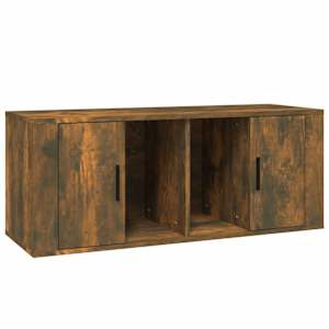vidaXL telerikapp, suitsutatud tamm, 100 x 35 x 40 cm, tehispuit