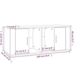 TV skříňka kouřový dub 100 x 35 x 40 cm kompozitní dřevo - obrázek 9