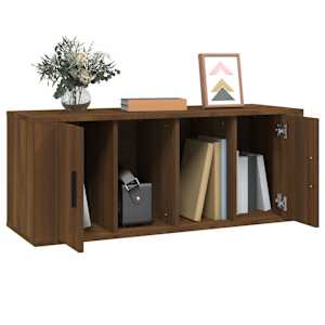 TV skříňka hnědý dub 100 x 35 x 40 cm kompozitní dřevo - obrázek 4