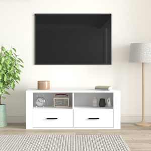 TV skříňka bílá 100 x 35 x 40 cm kompozitní dřevo - obrázek 3