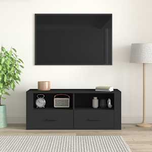 TV skříňka černá 100 x 35 x 40 cm kompozitní dřevo - obrázek 3