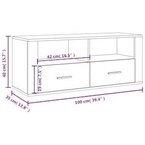 TV skříňka černá 100 x 35 x 40 cm kompozitní dřevo - obrázek 10