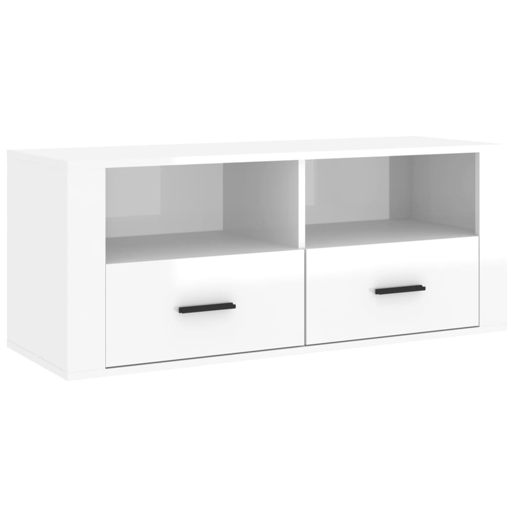 Thumbnail - vidaXL TV-Schrank Hochglanz-Weiß 100x35x40 cm Holzwerkstoff