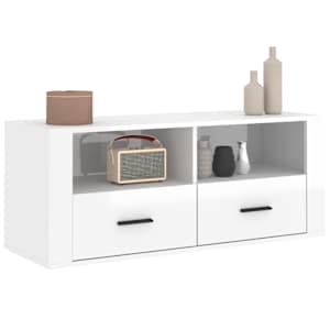 TV skříňka lesklá bílá 100x35x40 cm kompozitní dřevo - obrázek 4