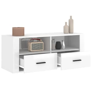 TV skříňka lesklá bílá 100x35x40 cm kompozitní dřevo - obrázek 5