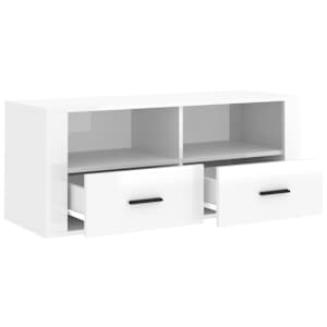 TV skříňka lesklá bílá 100x35x40 cm kompozitní dřevo - obrázek 7