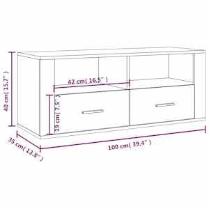 TV skříňka lesklá bílá 100x35x40 cm kompozitní dřevo - obrázek 10