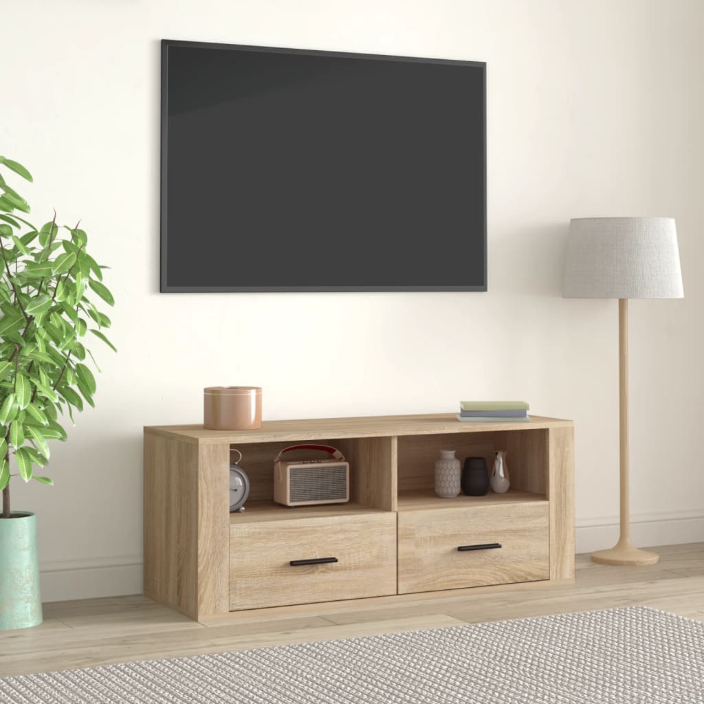 vidaXL Comodă TV, stejar sonoma, 100x35x40 cm, lemn prelucrat