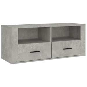 TV skříňka betonově šedá 100x35x40 cm kompozitní dřevo - obrázek 2