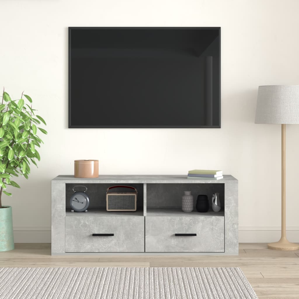 vidaXL betonszürke szerelt fa TV-szekrény 100x35x40 cm