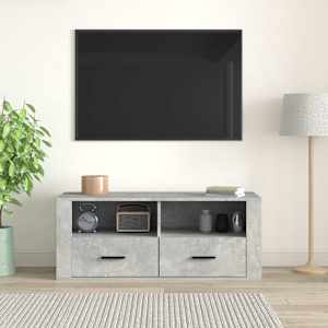 TV skříňka betonově šedá 100x35x40 cm kompozitní dřevo - obrázek 3