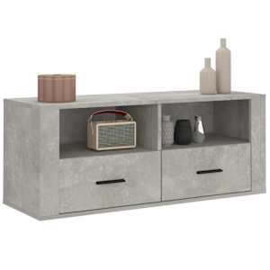 TV skříňka betonově šedá 100x35x40 cm kompozitní dřevo - obrázek 4