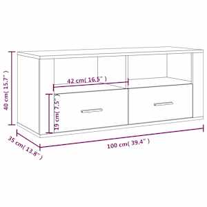 TV skříňka betonově šedá 100x35x40 cm kompozitní dřevo - obrázek 10