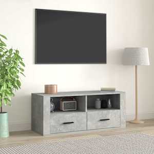 TV skříňka betonově šedá 100x35x40 cm kompozitní dřevo - obrázek 1