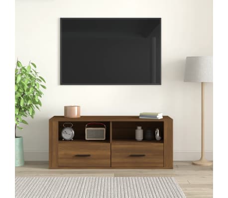 vidaXL TV Cabinet Brown Oak 100x35x40 cm Engineered Wood