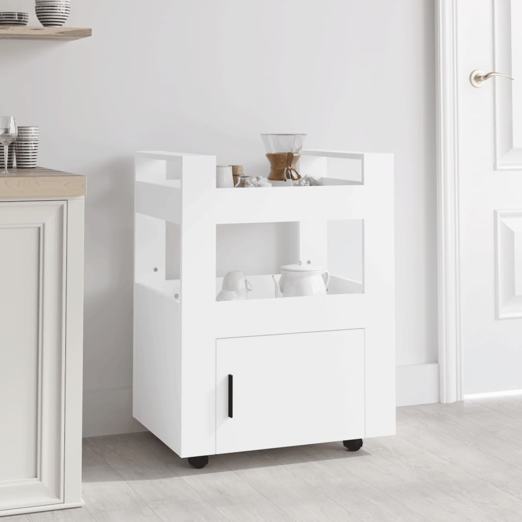 Kuchyňský vozík bílý 60 x 45 x 80 cm kompozitní dřevo