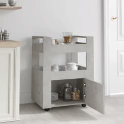 vidaXL Kitchen Trolley Concrete Grey 60x45x80 cm Engineered Wood