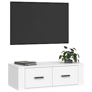 Závěsná TV skříňka bílá 80 x 36 x 25 cm kompozitní dřevo - obrázek 4