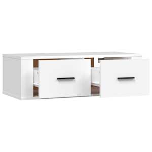 Závěsná TV skříňka bílá 80 x 36 x 25 cm kompozitní dřevo - obrázek 7