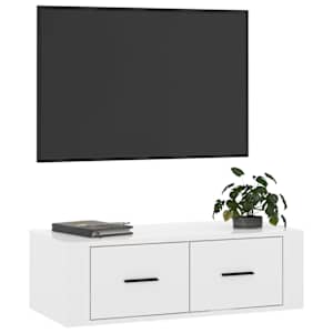 Závěsná TV skříňka lesklá bílá 80 x 36 x 25 cm kompozitní dřevo - obrázek 4