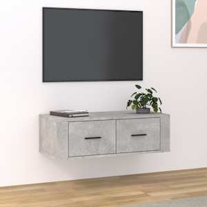 Závěsná TV skříňka betonově šedá 80x36x25 cm kompozitní dřevo - obrázek 1
