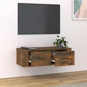 Závěsná TV skříňka kouřový dub 80 x 36 x 25 cm kompozitní dřevo - obrázek 3