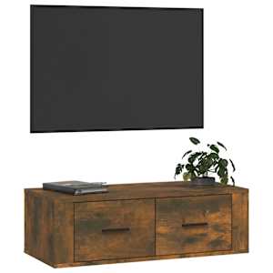 Závěsná TV skříňka kouřový dub 80 x 36 x 25 cm kompozitní dřevo - obrázek 4