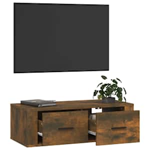 Závěsná TV skříňka kouřový dub 80 x 36 x 25 cm kompozitní dřevo - obrázek 5