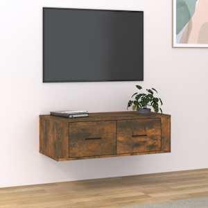 Závěsná TV skříňka kouřový dub 80 x 36 x 25 cm kompozitní dřevo - obrázek 1