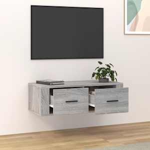 Závěsná TV skříňka šedá sonoma 80x36x25 cm kompozitní dřevo - obrázek 3