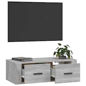 Závěsná TV skříňka šedá sonoma 80x36x25 cm kompozitní dřevo - obrázek 5
