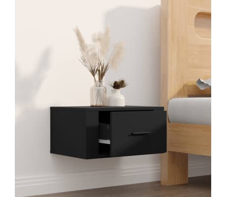 vidaXL seinale kinnitatav &ouml;&ouml;kapp, must, 50 x 36 x 25 cm