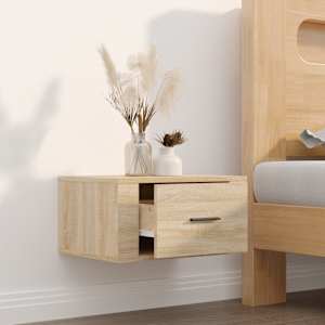vidaXL Wall-mounted Bedside Cabinet Sonoma Oak 50x36x25 cm