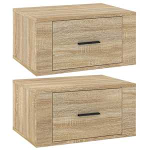 Nástěnné noční stolky 2 ks dub sonoma 50x36x25 cm - obrázek 2