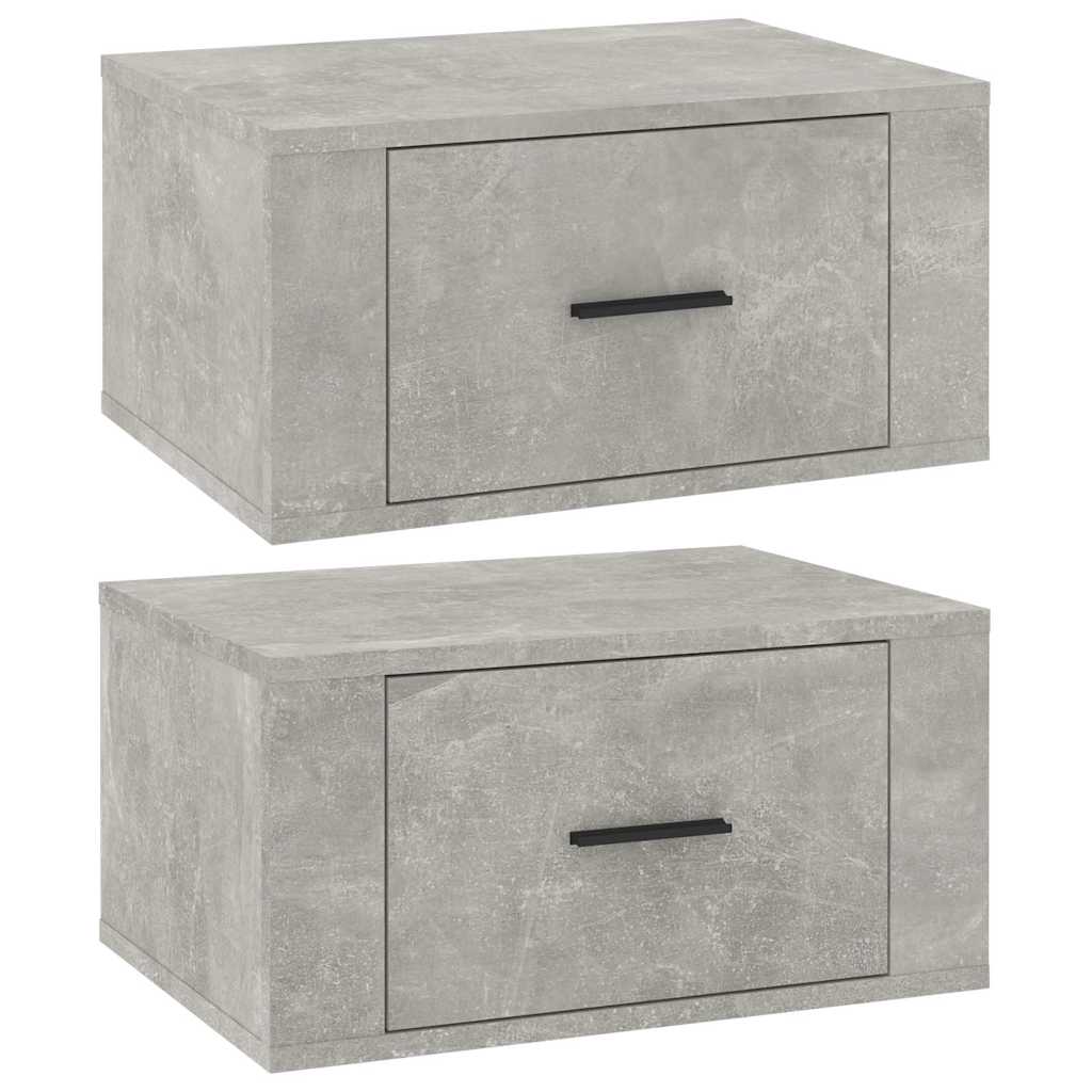 vidaXL Nástěnné noční stolky 2 ks betonově šedé 50x36x25 cm