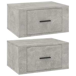 Nástěnné noční stolky 2 ks betonově šedé 50x36x25 cm - obrázek 2