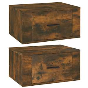 Nástěnné noční stolky 2 ks kouřový dub 50x36x25 cm - obrázek 2