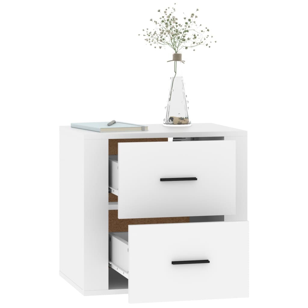 imagem de vidaXL Mesa de cabeceira de parede 50x36x47 cm branco6