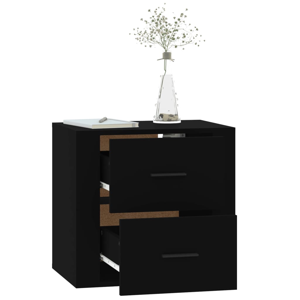 imagem de vidaXL Mesa de cabeceira de parede 50x36x47 cm preto6