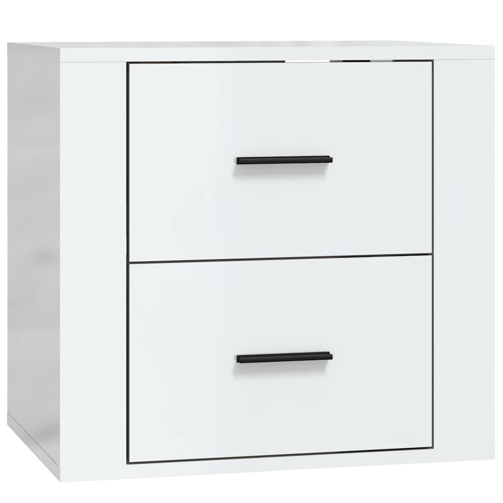 vidaXL Nástěnný noční stolek bílý s vysokým leskem 50x36x47 cm