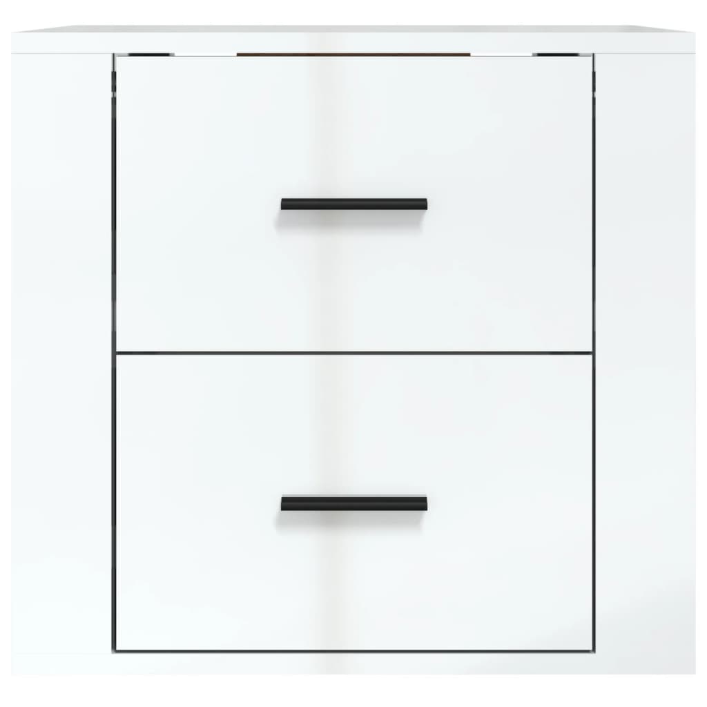 imagem de vidaXL Mesa de cabeceira de parede 50x36x47 cm branco brilhante7