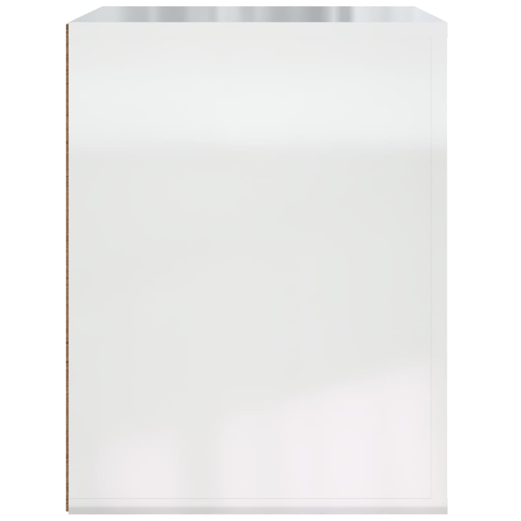 imagem de vidaXL Mesa de cabeceira de parede 50x36x47 cm branco brilhante8