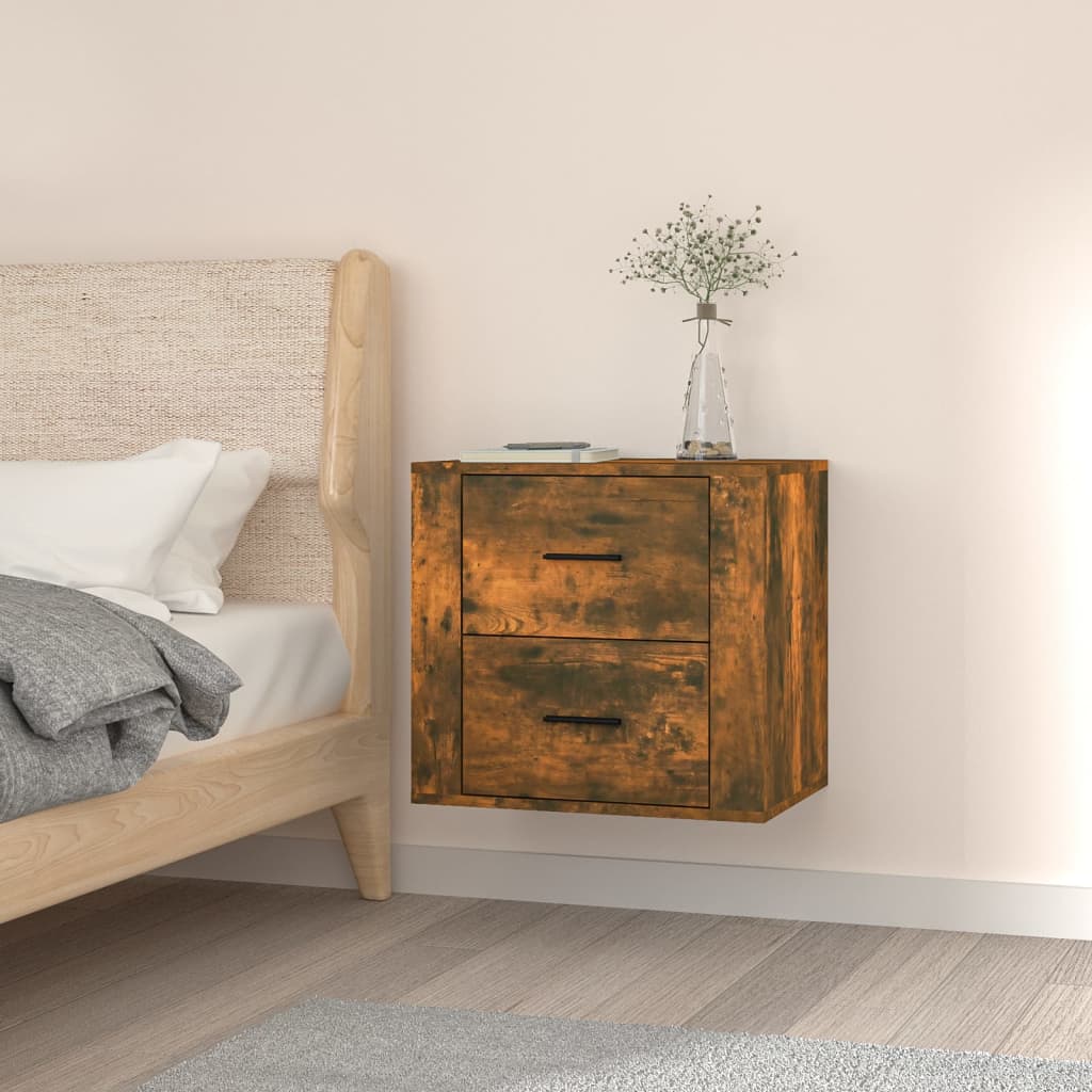 vida XL Wand-Nachttisch Räuchereiche 50x 36x 47 cm